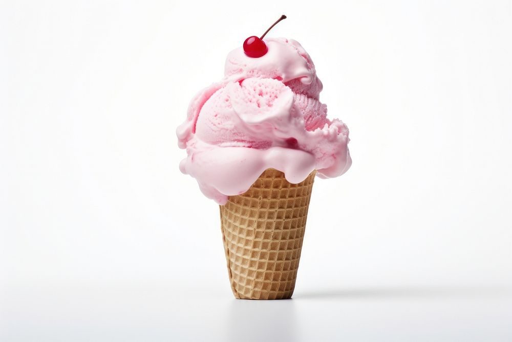 Ice cream dessert food strawberry.