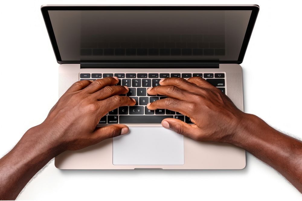 Man using laptop hand computer adult. AI generated Image by rawpixel.