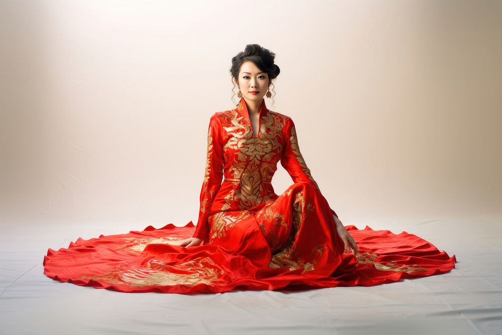 American-chinese woman dress tradition fashion. AI generated Image by rawpixel.