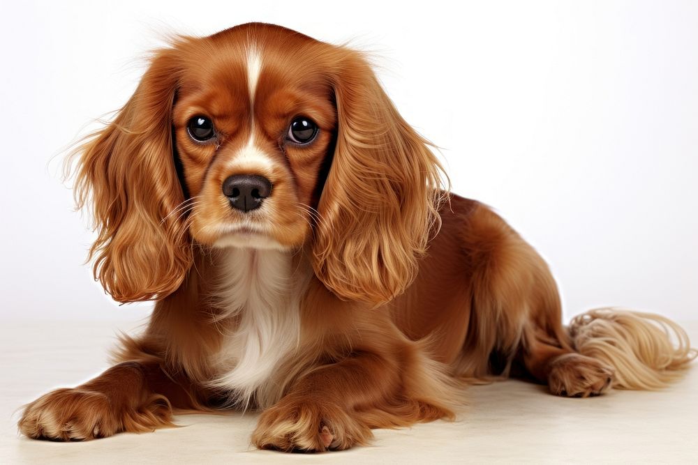 Cavalier King Charles Spaniel spaniel dog mammal. AI generated Image by rawpixel.