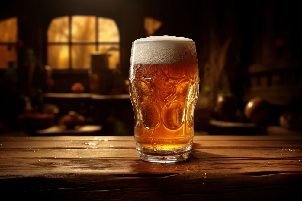 Craft beer drink lager glass.