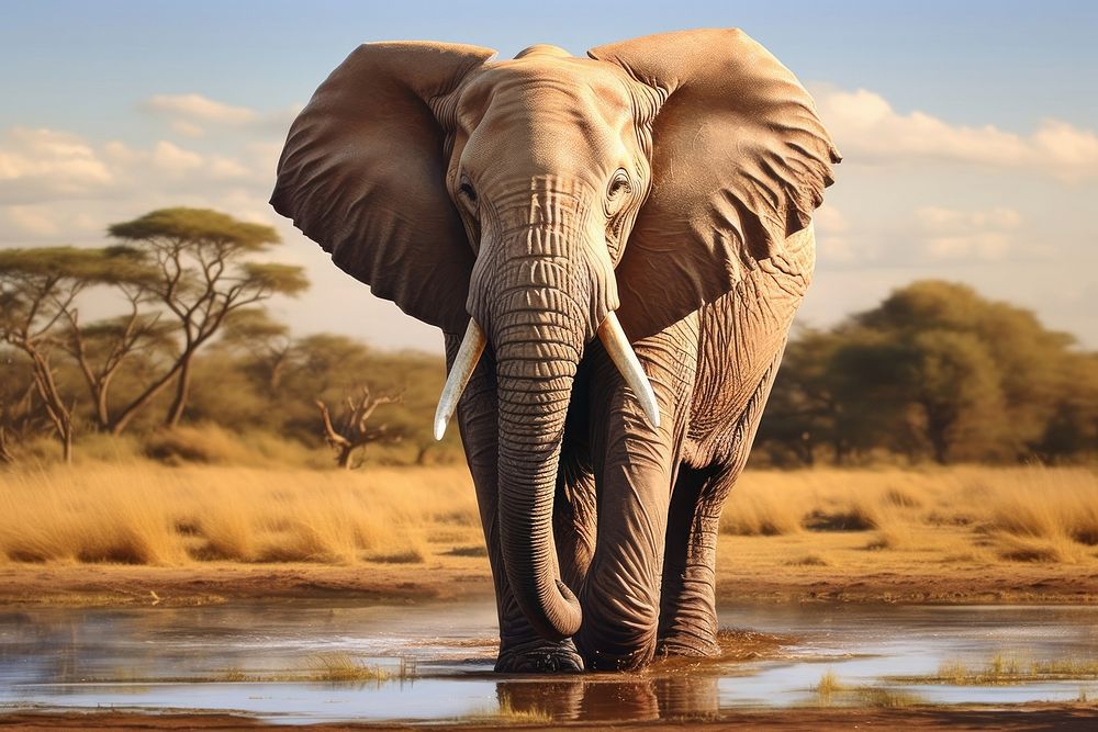 Elephant wildlife outdoors savanna.