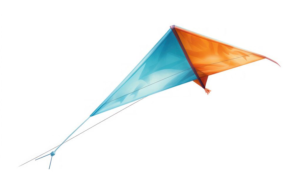 Flying kite toy white background transportation.