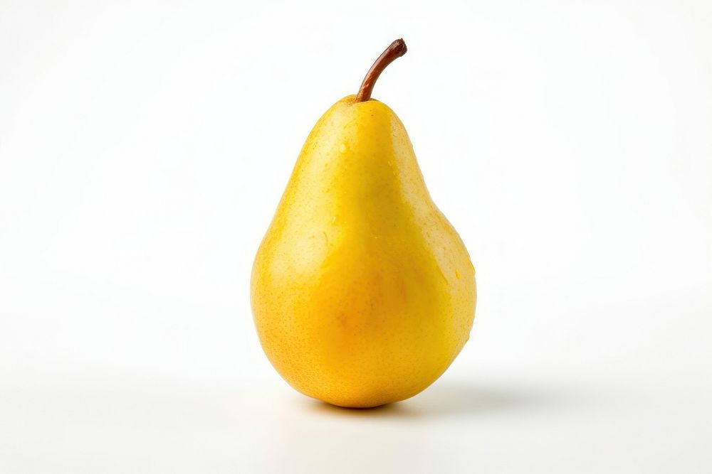 Pear fruit plant food white background.