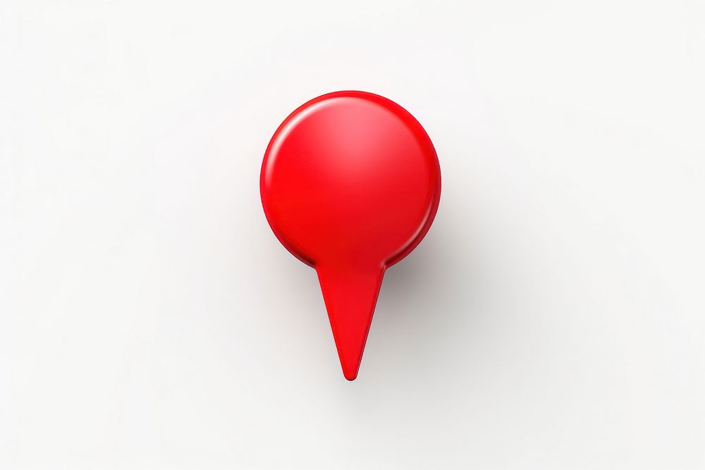 Red location pin white background circle racket.