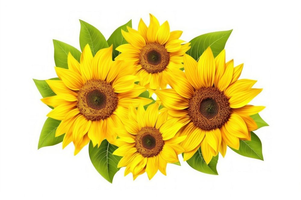 Sunflower border plant white background inflorescence. AI generated Image by rawpixel.