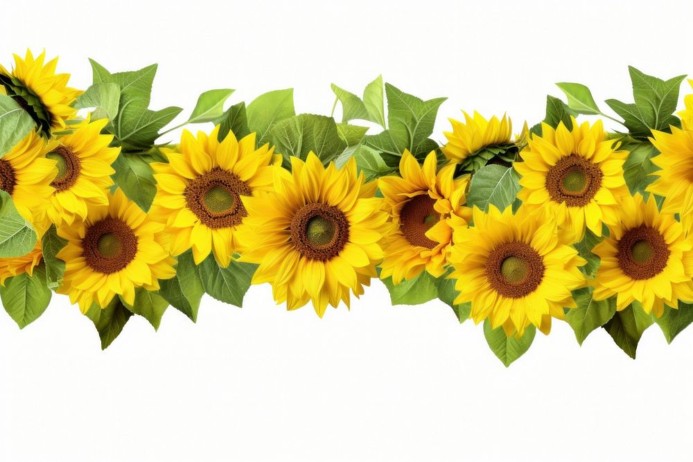 Sunflower border plant white background inflorescence. AI generated Image by rawpixel.