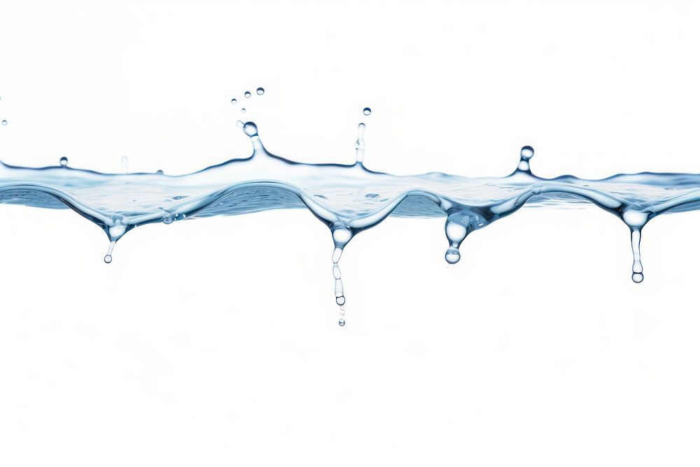 Water dripping from water tab backgrounds white background splattered.