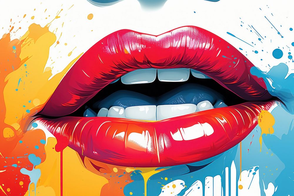 Lips creativity lipstick graphics. AI generated Image by rawpixel.