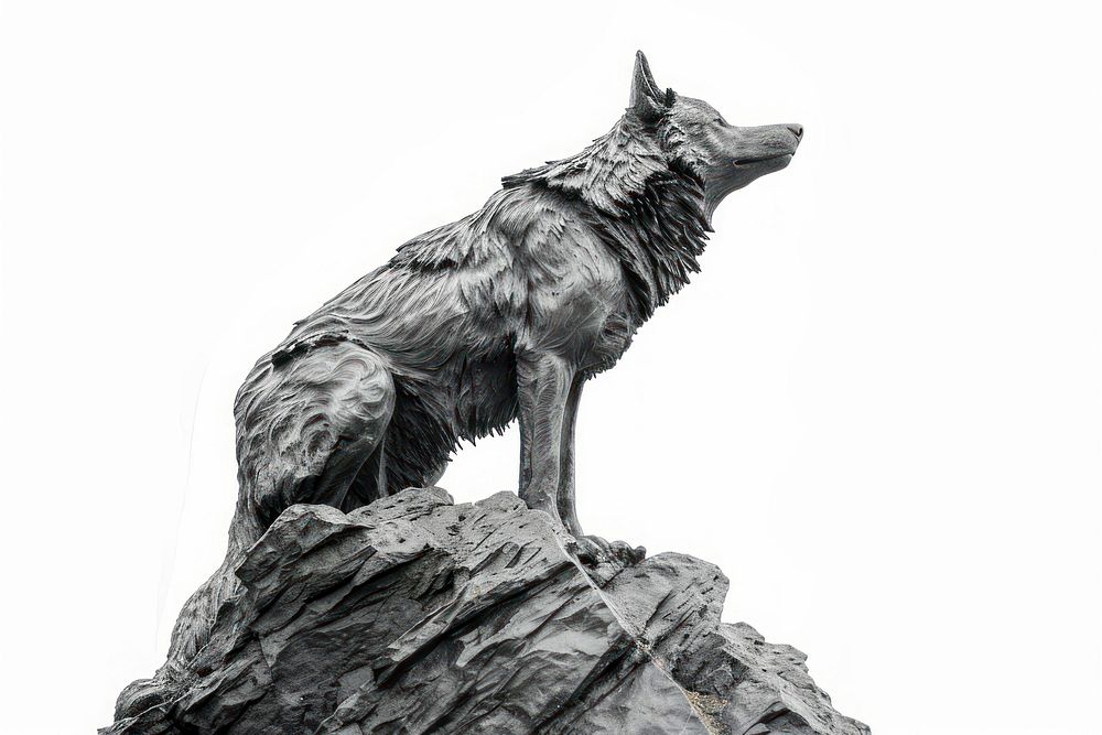 Rock heavy element Wolf shape wolf animal mammal.