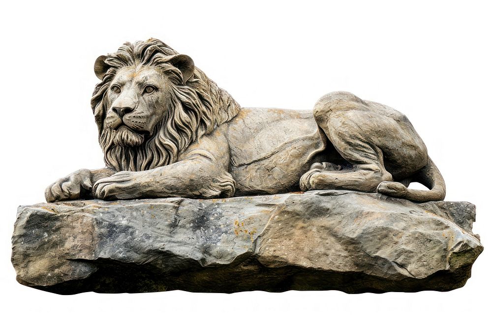 Rock heavy element Lion shape mammal animal lion.