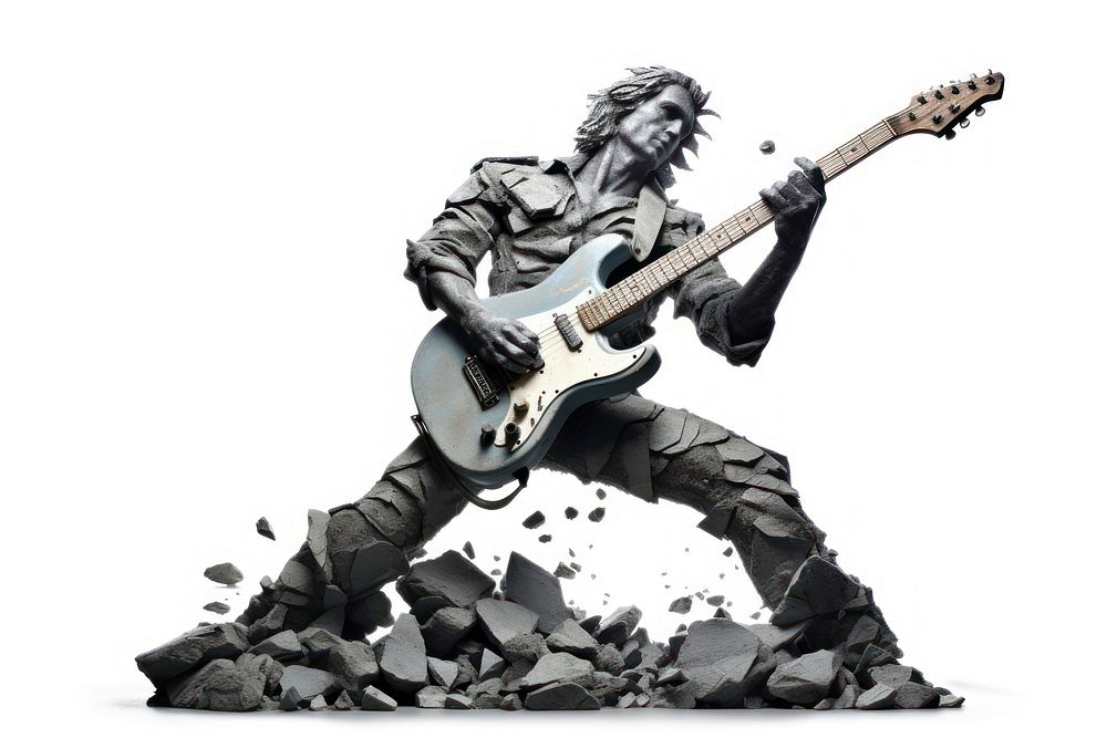 Rock heavy element Men shape musician guitar adult.
