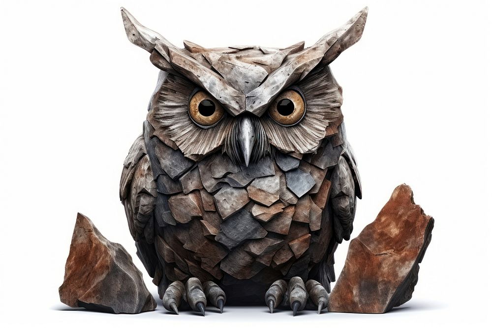 Rock heavy element Owl shape owl animal bird.