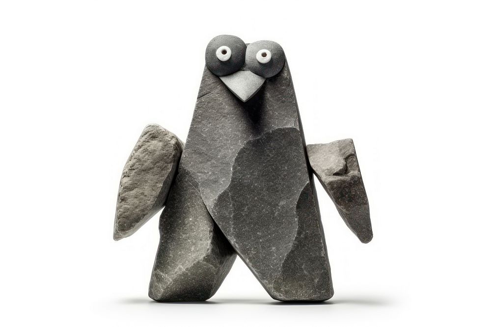 Rock heavy element Penguin shape penguin stone art.