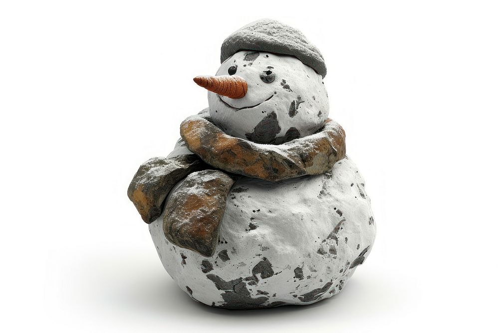 Rock heavy element Snowman shape snowman white background representation.
