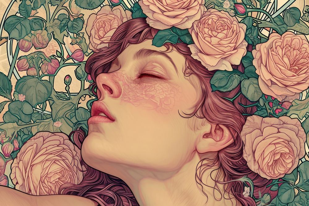 Rose and flowers rose art illustrated.