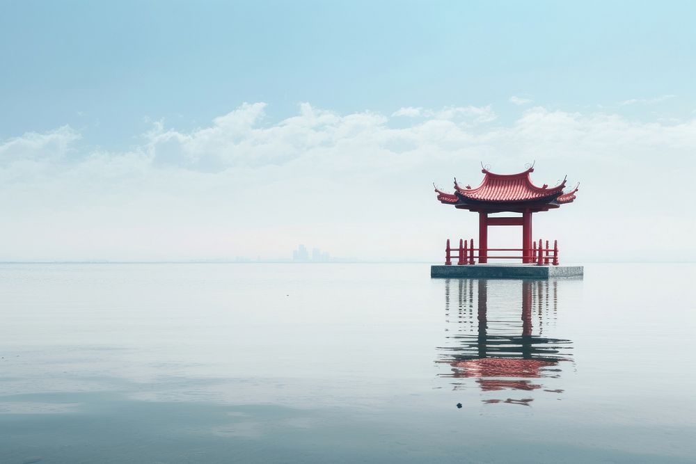 Sea chinese Style outdoors nature sky.