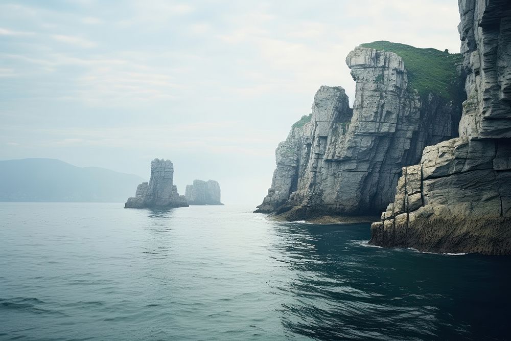 Sea cliffs chinese Style sea outdoors nature.
