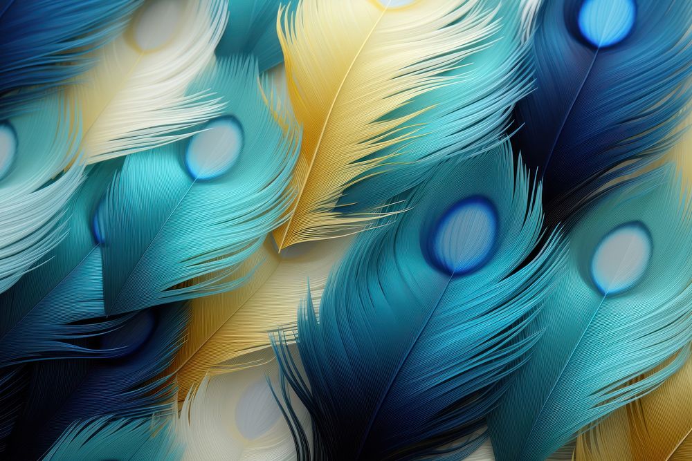 Peacock pattern backgrounds feather. AI generated Image by rawpixel.