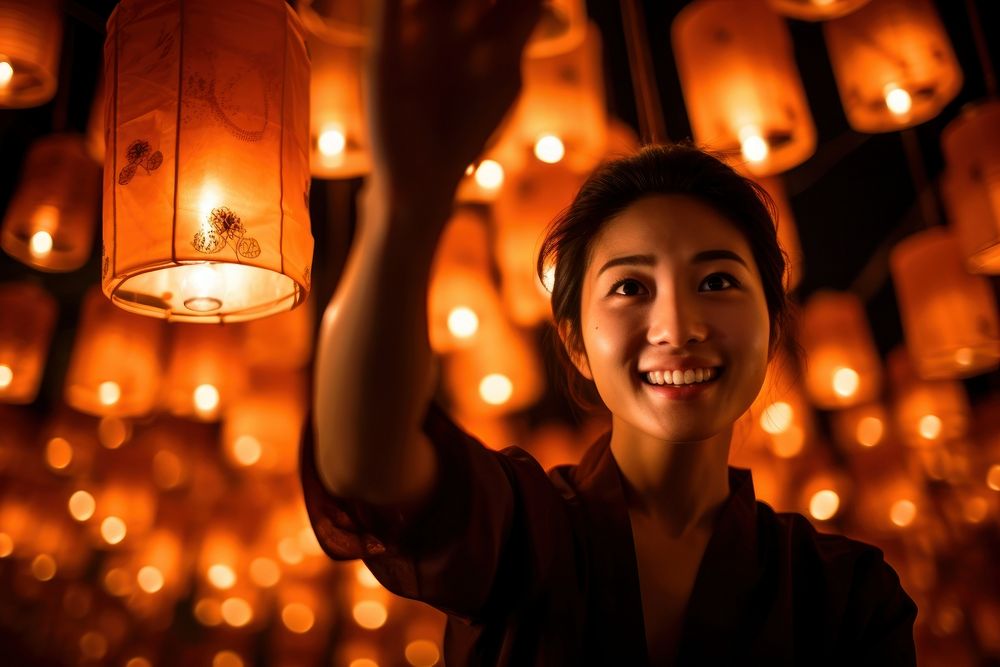 East Asian Traditional Paper Lantern Free Photo rawpixel