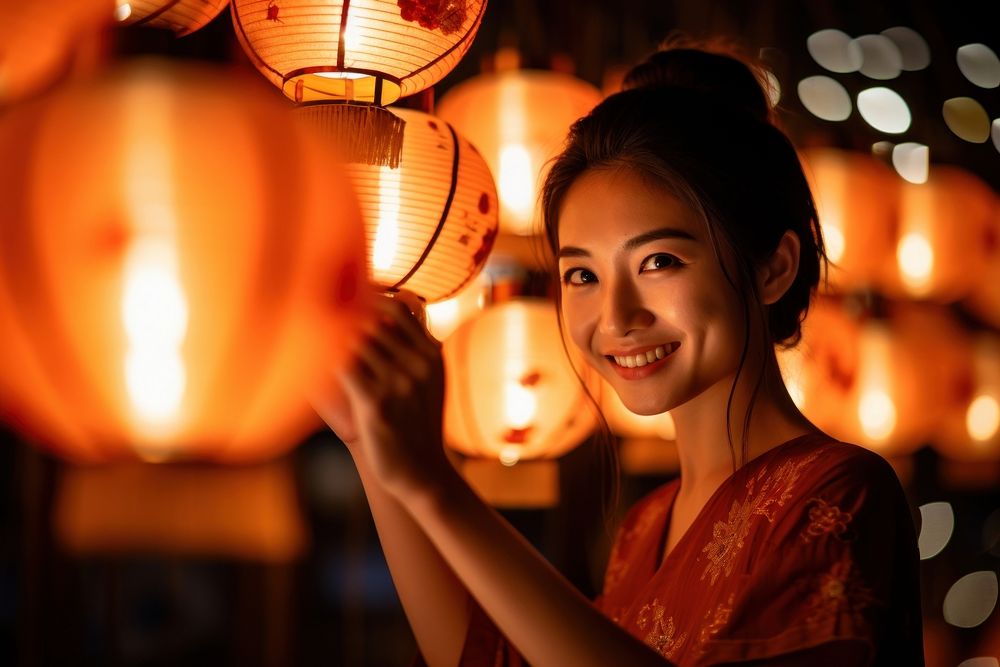 East Asian Traditional Paper Lantern Festival tradition festival lantern. AI generated Image by rawpixel.