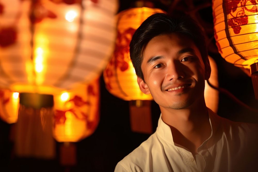 East Asian Traditional Paper Lantern Festival lantern tradition portrait. AI generated Image by rawpixel.