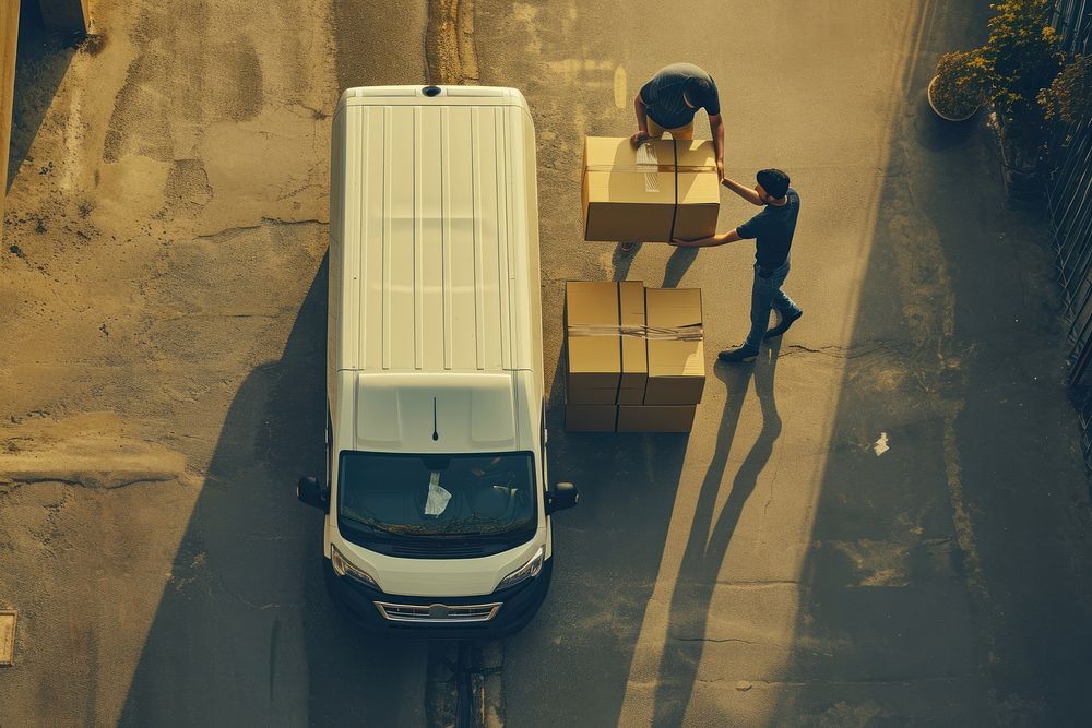 Loading box cardboard vehicle.
