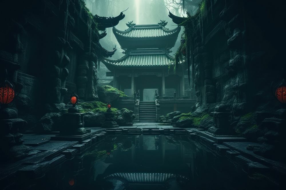 Underworld chinese Style outdoors spirituality architecture.