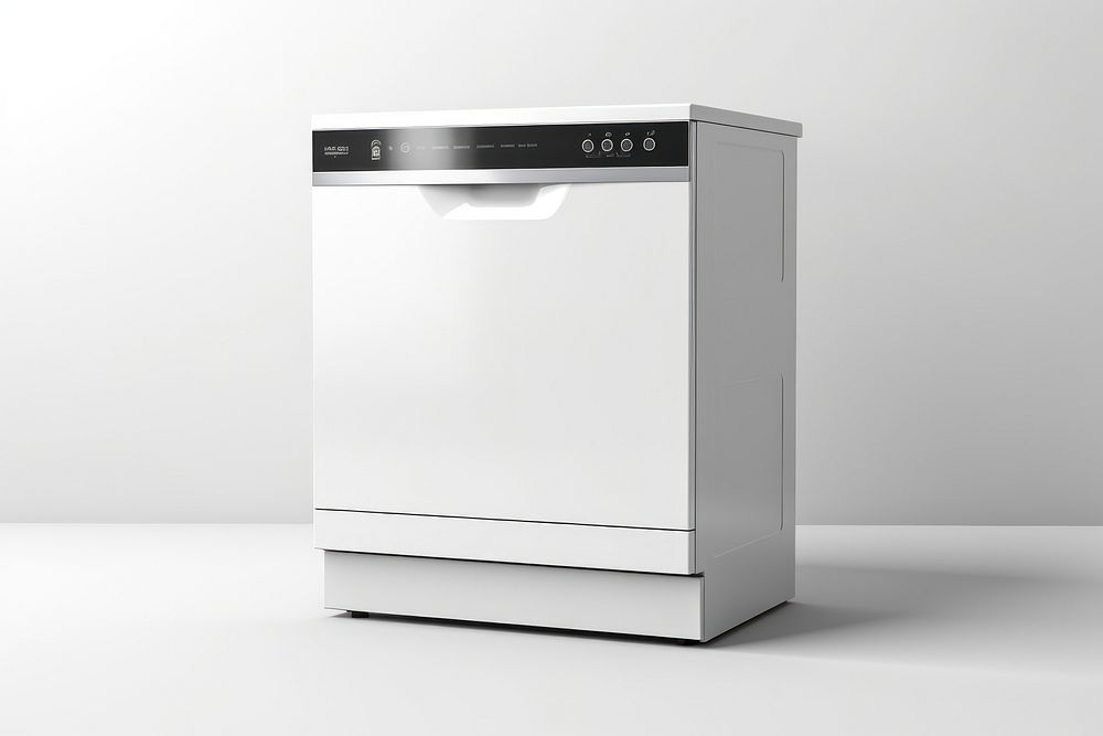 White dishwasher refrigerator appliance white background.