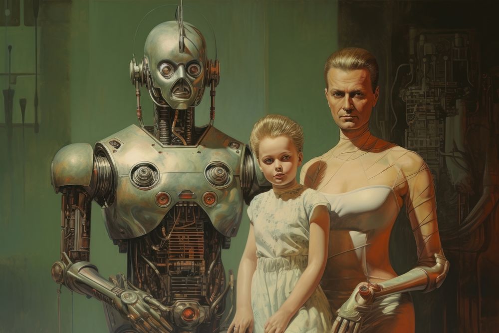 Humanoid Family painting family adult.