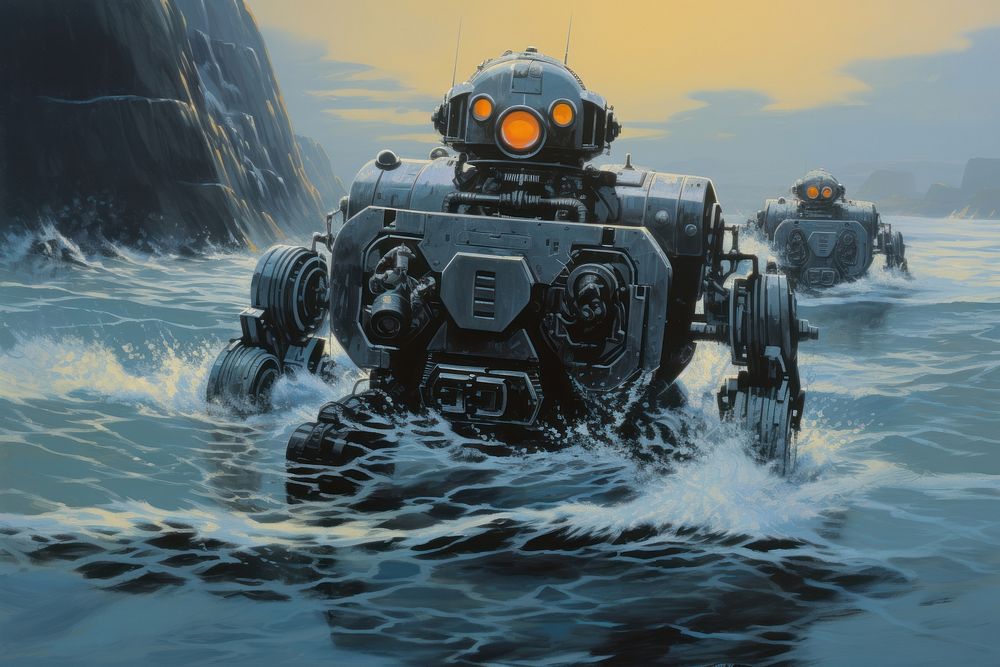 Sea robot vehicle transportation .