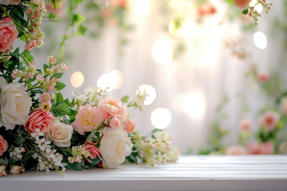 Product podium backdrop flower wedding plant.