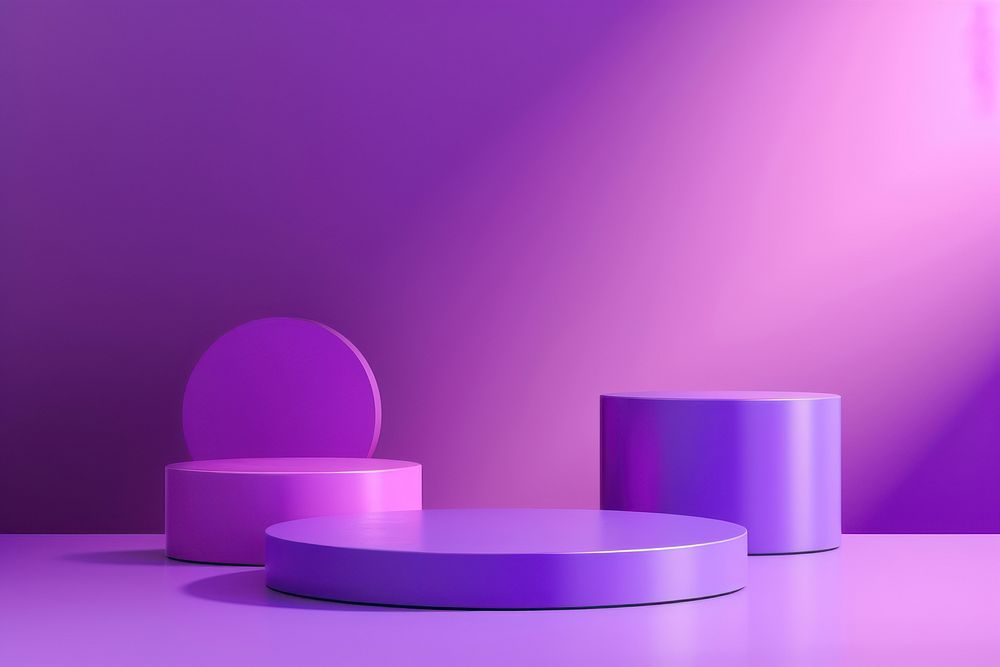 Product podium backdrop purple lighting furniture.