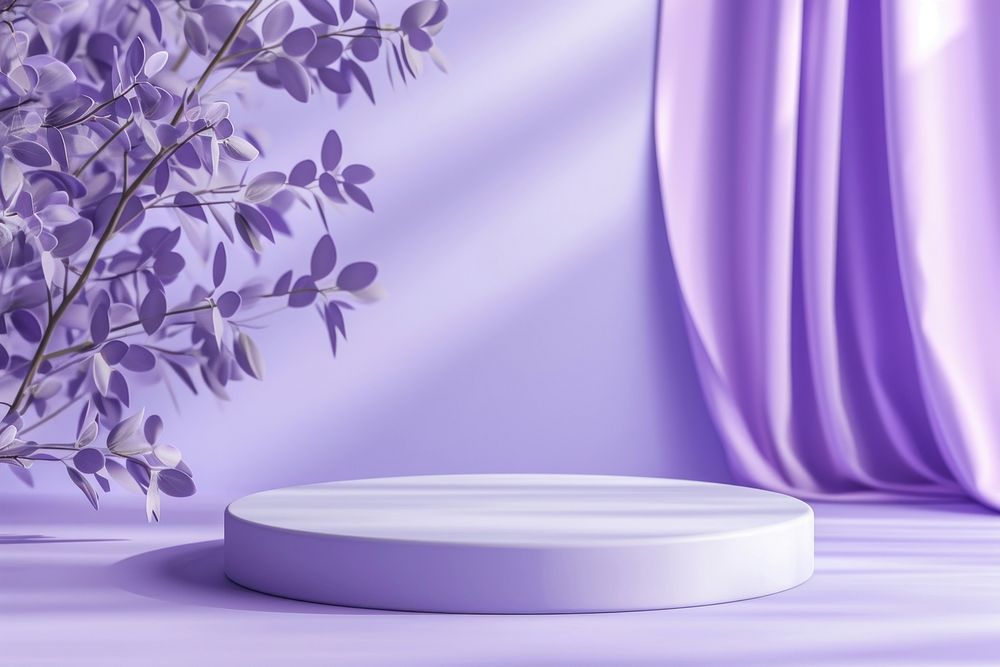 Product podium backdrop purple lavender flower.