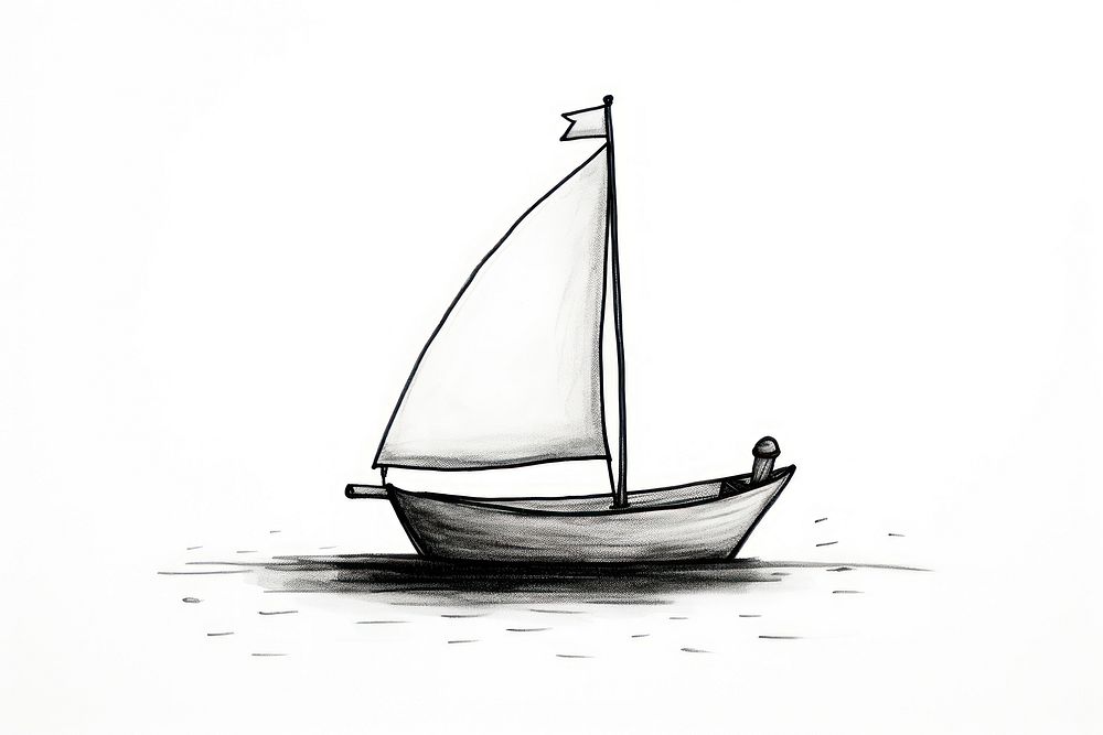 Boat drawing watercraft sailboat.