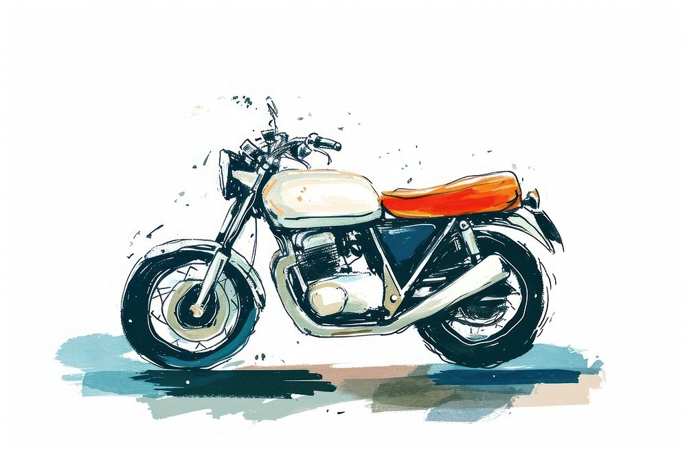 Motorcycle drawing vehicle sketch.