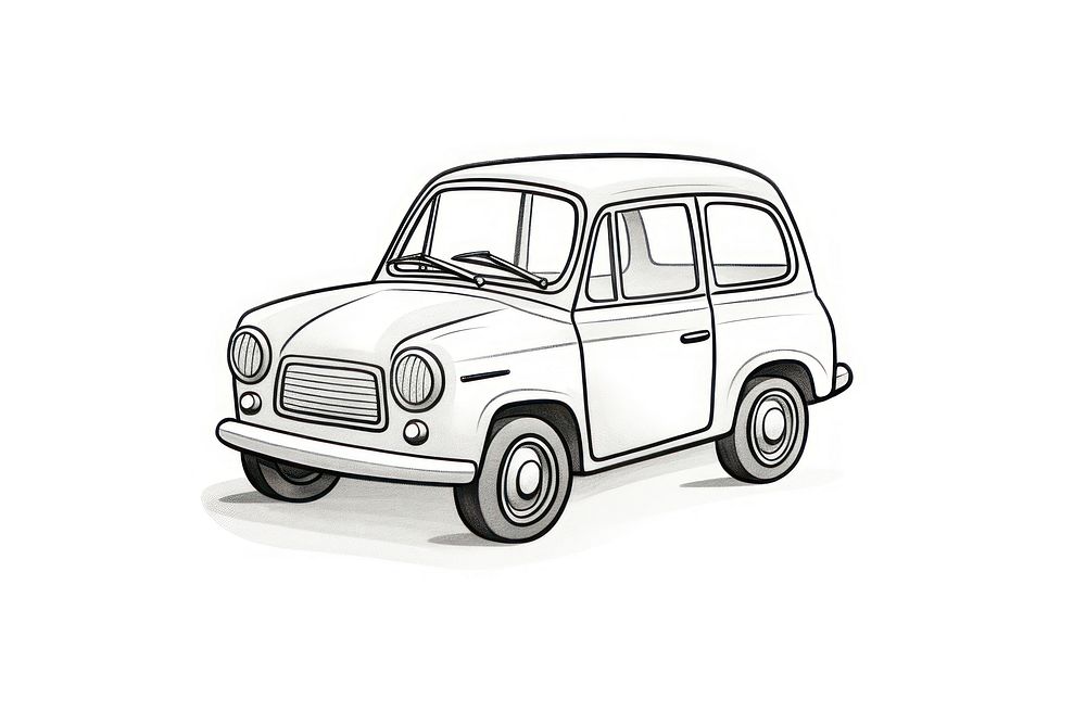 Drawing car vehicle sketch.