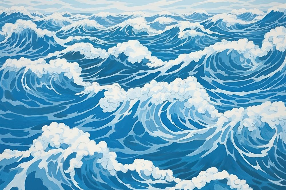 Ocean art backgrounds painting. AI generated Image by rawpixel.