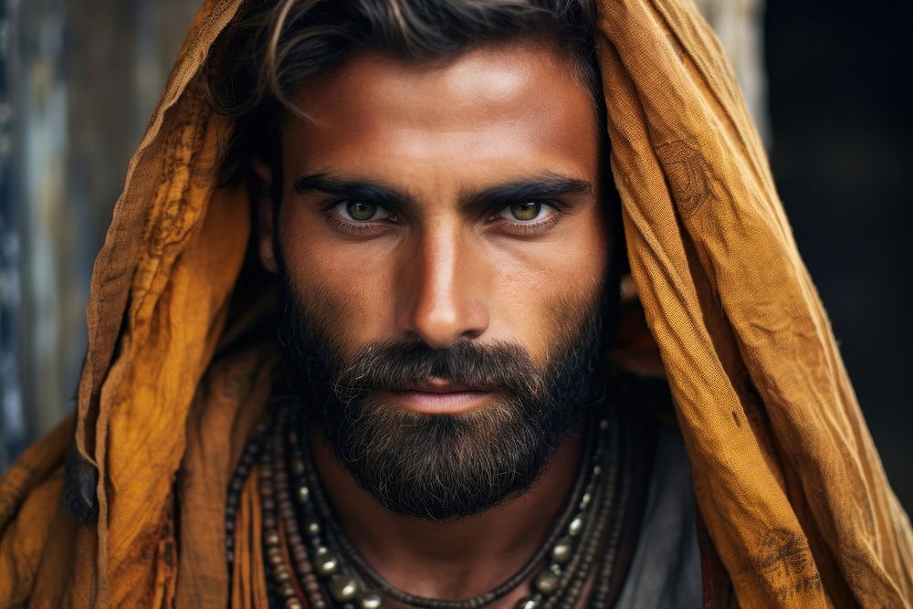 Indian man portrait beard adult.