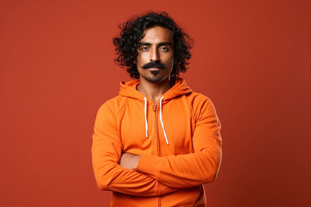 Indian man sweatshirt portrait adult.