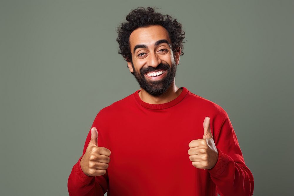 Pakistani man smiling t-shirt smile.