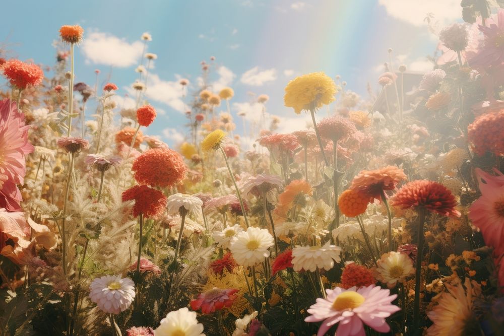 Flowers backgrounds landscape sunlight.