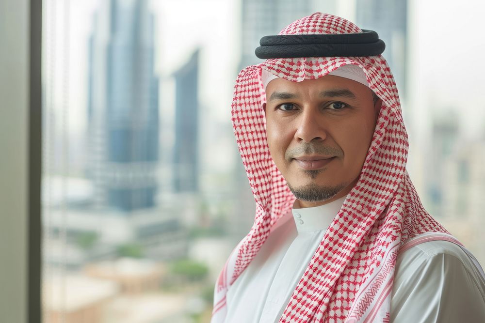 Business photo of middle east middle age man clothing traditional clothing architecture.