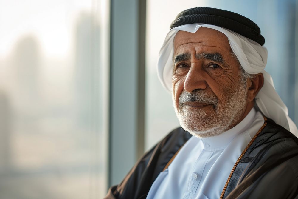 Business photo of arab old man clothing adult architecture.
