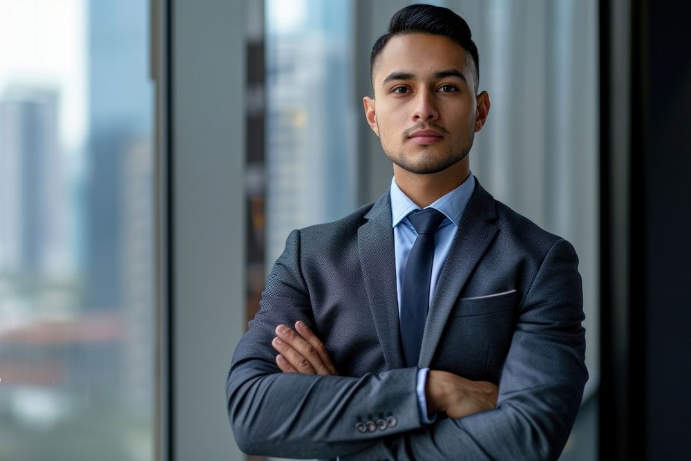 Business photo of arab mixed race east asian adult city suit.