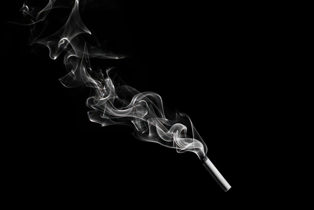 Smoke cigarette motion black.