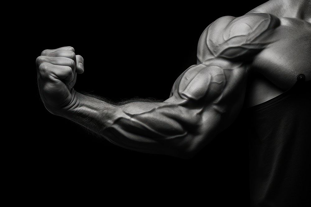 Photography of flexing muscle black hand flexing muscles.
