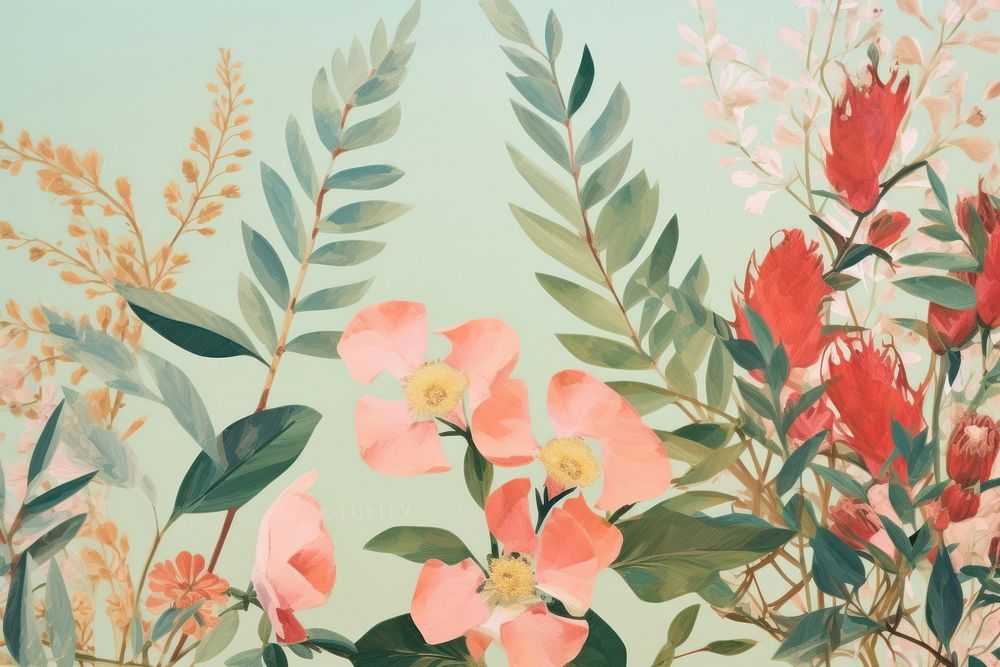 Botanicals backgrounds painting pattern.
