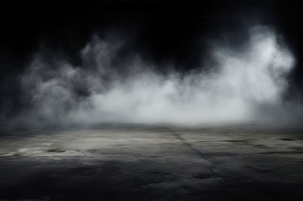 Black concrete floor smoke backgrounds fog. AI generated Image by rawpixel.