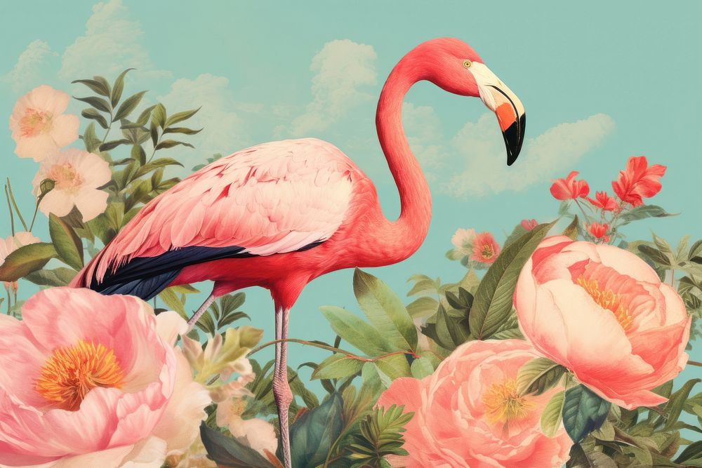 Flamingo flower animal plant.
